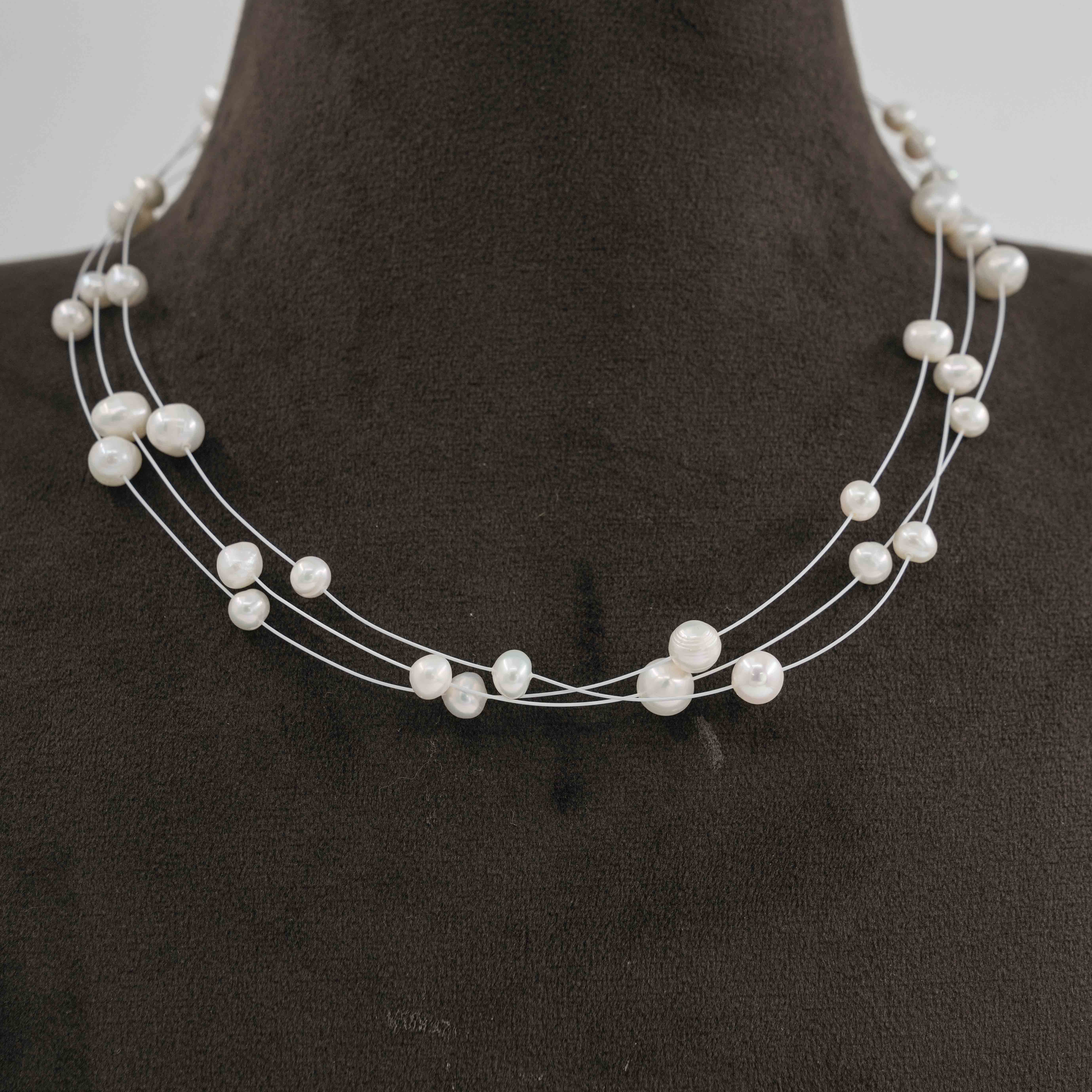 The Pearl Atelier by Kabra Pearls - 3 Layered Pearl Fancy Chain